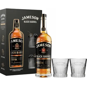 Whisky Jameson Black Barrel se 2 sklenicemi 40% 0,7l