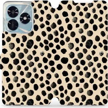 Pouzdro na mobilní telefon Flipové pouzdro Mobiwear - Honor X5c Plus - VA50S Černé puntíky (Knížkové flip pouzdro, obal, kryt na mobil Honor X5c Plus - VA50S Černé puntíky, materiál Umělá kůže + TPU - ochrana 360°, stojánek, silikonová vanička, magnetické zavírání)