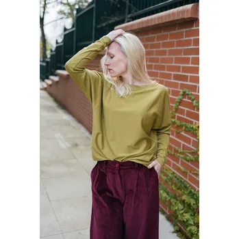 Modalový silnější top Ily olivově žlutý Velikost: L