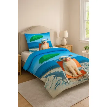 Povlečení 3D povlečení - Dog on the beach