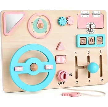 Dřevěná hračka Dřevěná senzorická manipulační tabule Tabule pro děti, vzdělávací panel