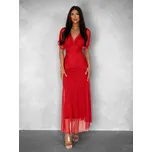 Červené tylové dlouhé společenské šaty VOLYADA Velikost: ONESIZE