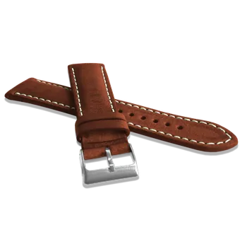 Hnědý kožený řemínek LAVVU Nature Top Grain LSRUH Šířka řemínku: 22mm