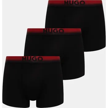 Pánské spodní prádlo Boxerky HUGO TRUNK TRIPLET SPRAY 3-pack 50556563 černá 99F, vel. M