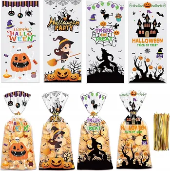 Sáček na potraviny Sáčky mikroténové sáčky sáčky na bonbóny sušenky sladkosti na Halloween 100 ks