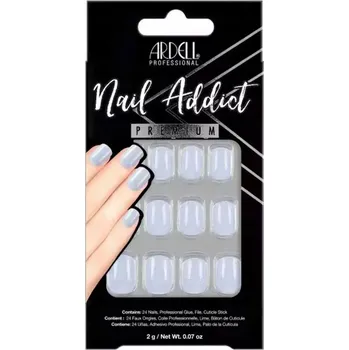 Umělé nehty Umělé nehty rovné se třpytkami S + lepidlo Manicure Nail Ardell 28 ks