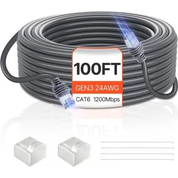 elektrický kabel Kabel VEVOR Starlink Gen 3, 100 FT / 30,48 m, prodlužovací kabel, standardní generace 3, 1200 Mps, 24 AWG / 0,25 mm²