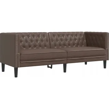 Pohovka Třímístná pohovka Chesterfield hnědá 194 x 74,5 x 70,5 cm