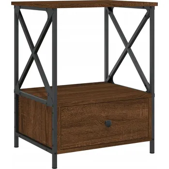 Noční stolek Noční stolek industriální, kouřový dub, 50 x 41 x 65 cm