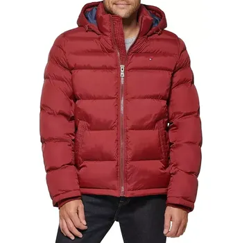 Pánské tričko Tommy Hilfiger prošívaná zimní pánská bunda Puffer tmavě červená L