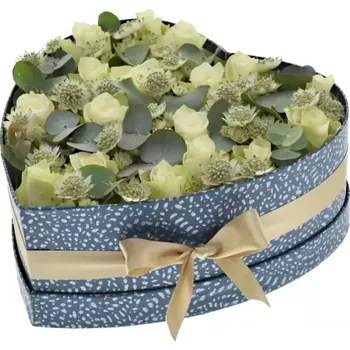 Dárková krabička Krabička květin BRIANA modrá 24x10cm