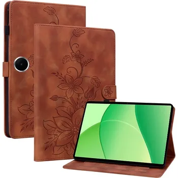 Pouzdro na tablet VSECHNONAMOBIL 131656 ART LILY Klopnové pouzdro pro OnePlus Pad Lite hnědé
