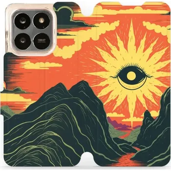 Pouzdro na mobilní telefon Flipové pouzdro Mobiwear - Honor X7d - VP55S Sluneční oko (Knížkové flip pouzdro, obal, kryt na mobil Honor X7d - VP55S Sluneční oko, materiál Umělá kůže + TPU - ochrana 360°, stojánek, silikonová vanička, magnetické zavírání)