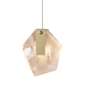 Bomma Luxusní závěsné svítidlo Fragments bez baldachýnu, small Povrch Montury: Broušená zlatá, Barva skla: Bílá