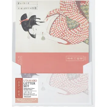 Obálka Taccia dopisní sada Ukiyo-e Utamaro, dívka foukající sklo