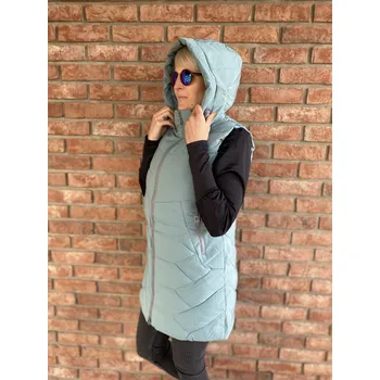 Dámská vesta Temster Dlouhá zimní vesta Barva: Modrá, Velikost: 3XL