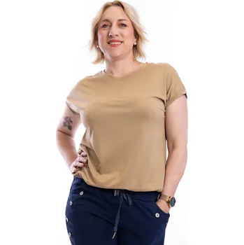 Italy fashion Dámské tričko do gumy DORY Barva: Oříšková, Velikost: UNI: M-2XL