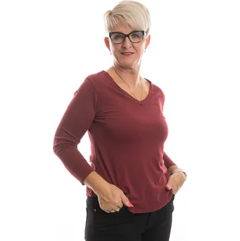 NEW COLLECTION Dámské tričko VELA Barva: Vínová, Velikost: UNI: M-XL