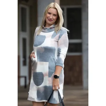 Dámské oblečení LARA Šaty PETYA Barva: Šedá, Velikost: 50