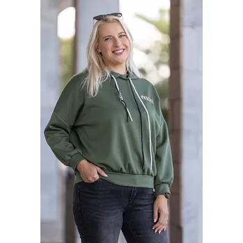 Dámská mikina Italy fashion Dámská mikina LEONTÝNA Barva: Khaki, Velikost: UNI: M-XL