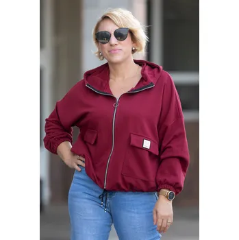 Dámská mikina Italy fashion Dámská mikina AMAYA Barva: Vínová, Velikost: UNI: L-2XL