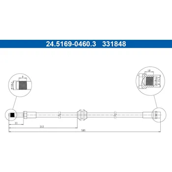 Brzdová hadice Brzdová hadice ATE 24.5169-0460.3