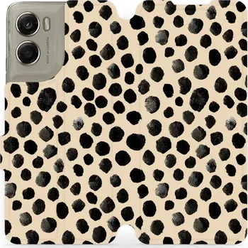 Pouzdro na mobilní telefon Flipové pouzdro Mobiwear - Motorola Moto G06 Power - VA50S Černé puntíky (Knížkové flip pouzdro, obal, kryt na mobil Motorola Moto G06 Power - VA50S Černé puntíky, materiál Umělá kůže + TPU - ochrana 360°, stojánek, silikonová vanička, magnetické zavírání