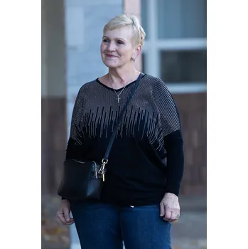 Z STUDIO Úpletový top ANETA [ZS5292] Barva: Černá, Velikost: UNI: 2XL-4XL