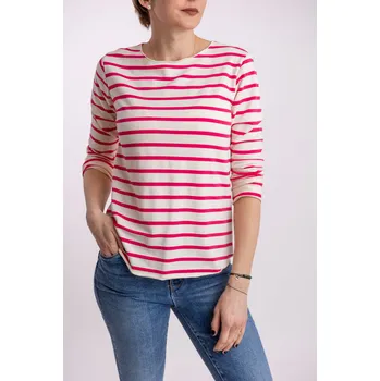 Italy fashion Dámské proužkaté tričko SAIL Barva: Tmavě růžová, Velikost: UNI: M/L