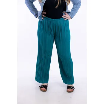 Italy fashion Dámské široké kalhoty THALIA Barva: Petrolejová, Velikost: UNI: XL/2XL