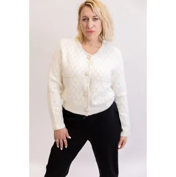 Dámský svetr Amo&Roma Elegantní svetr BLANCHE Barva: Bílá, Velikost: UNI: L/XL