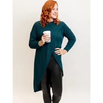 Dámský svetr Italy fashion Dlouhý svetr VERA Barva: Petrolejová, Velikost: UNI: M-XL