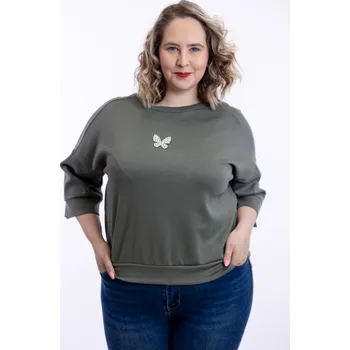 Dámská mikina Italy fashion Dámská mikina ALESIA Barva: Khaki, Velikost: UNI: L-2XL