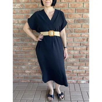 Dámské šaty Italy fashion Dlouhé šaty s páskem Barva: Růžová, Velikost: UNI