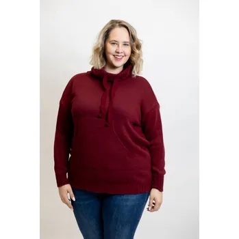 Dámský svetr Italy fashion Svetr s rolákem LIZZY Barva: Vínová, Velikost: UNI: XL-3XL