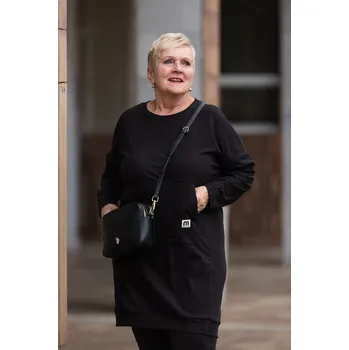 Dámské šaty Italy fashion Fleecové šaty MÍŠA Barva: Černá, Velikost: UNI: XL-3XL