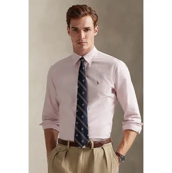 Pánská košile Bavlněná košile Polo Ralph Lauren 710953704 růžová 03A, vel. M