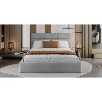 Postel Čalouněná postel PASADENA PARIS 140x200 s kovovým roštem OCELOVÁ ŠEDÁ