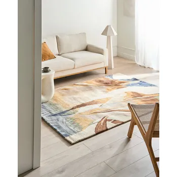 Bytový textil Koberec vícebarevný viskóza vlna obdélníkový tvar abstraktní vzor 160 x 230 cm retro styl obývací pokoj Beliani