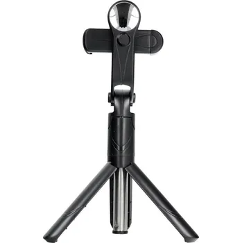 Kombinovaná selfie tyč se stativem a dálkovým ovládáním bluetooth se zrcátkem černá SSTR-11