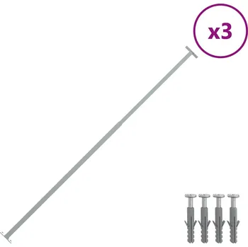 Okno Nastavitelná bezpečnostní zábrana na okno 3 ks 710–1 200 mm Stříbrná144516