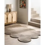 Koberec taupe vlna nepravidelný tvar 160 x 230 cm moderní styl obývací pokoj Beliani