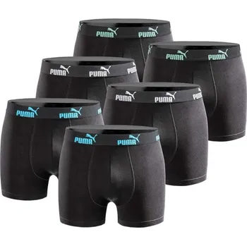 Boxerky Pánské boxerky Puma 6-Pack černé z příjemné bavlny XL