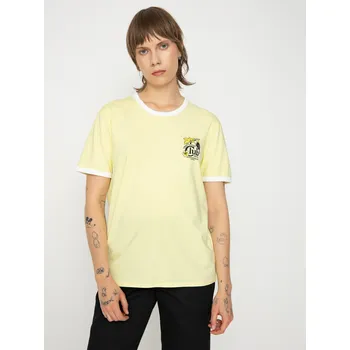 Dámské tričko Volcom Truly Ringer (aura yellow) M, černá