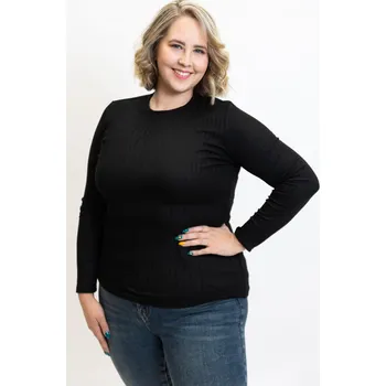 Dámské tričko Benter Dámské žebrované tričko FINE s dlouhým rukávem [16417] Barva: Černá, Velikost: L