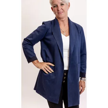 Dámské sako Italy fashion Dlouhé sako DORY Barva: Tmavě modrá, Velikost: UNI: L-2XL