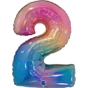 Balónek Grabo Fóliový balónek 102 cm číslice 2 - barevné varianty Barva: Duhová