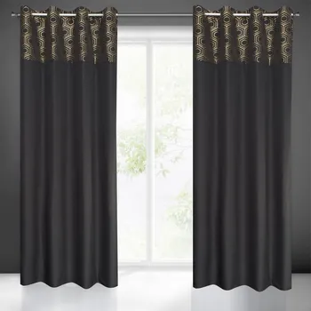 Sprchový závěs Luxusní závěs v černé barvě do ložnice Šířka: 140 cm | Délka: 250 cm