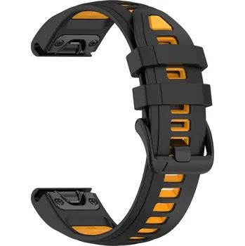 Příslušenství k chytrým hodinkám VSECHNONAMOBIL 131640 SPORTY QUICK FIT Výměnný silikonový řemínek Garmin - šířka 20mm černý-oranžový