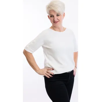 Dámské šaty Italy fashion Úpletový top POELA Barva: Bílá, Velikost: UNI: L-2XL